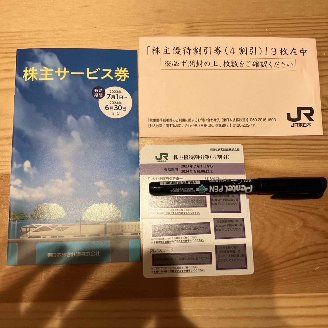 送料込、JR東日本株主優待割引券2枚おまけ付