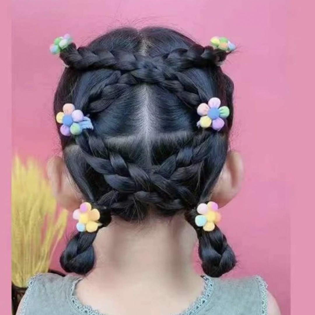 ヘアゴム ヘアアレンジ 子どもヘアゴム お花 キッズ/ベビー/マタニティのこども用ファッション小物(その他)の商品写真