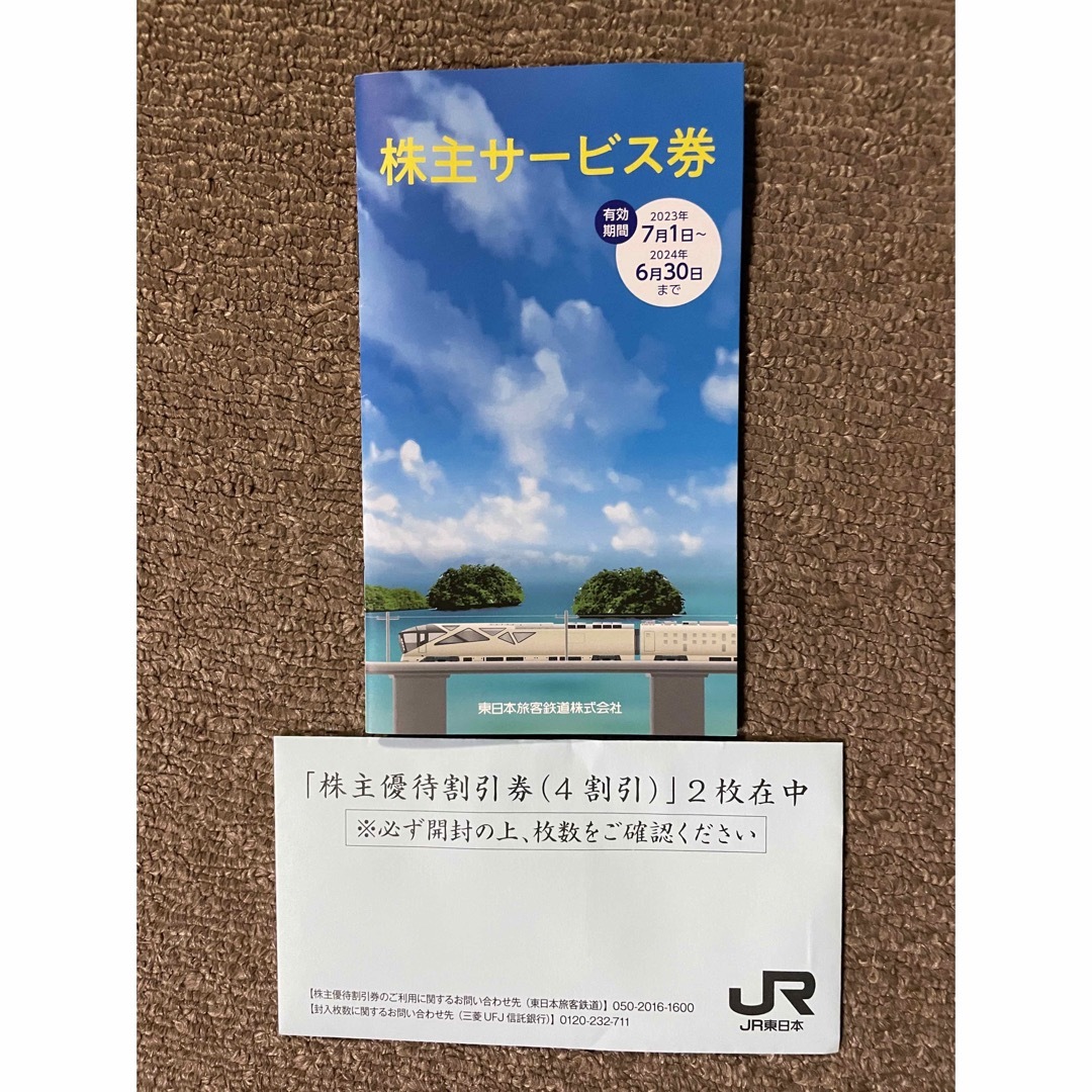 JR東日本　株主優待割引券　２枚と株主サービス券