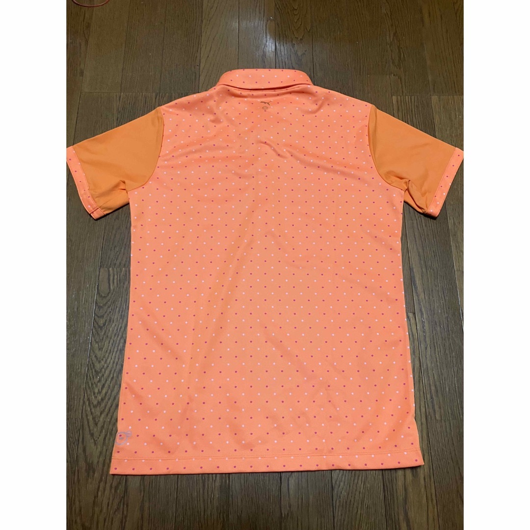 PUMA(プーマ)のプーマゴルフ　メンズポロシャツ　オレンジ(ドット柄) スポーツ/アウトドアのゴルフ(ウエア)の商品写真
