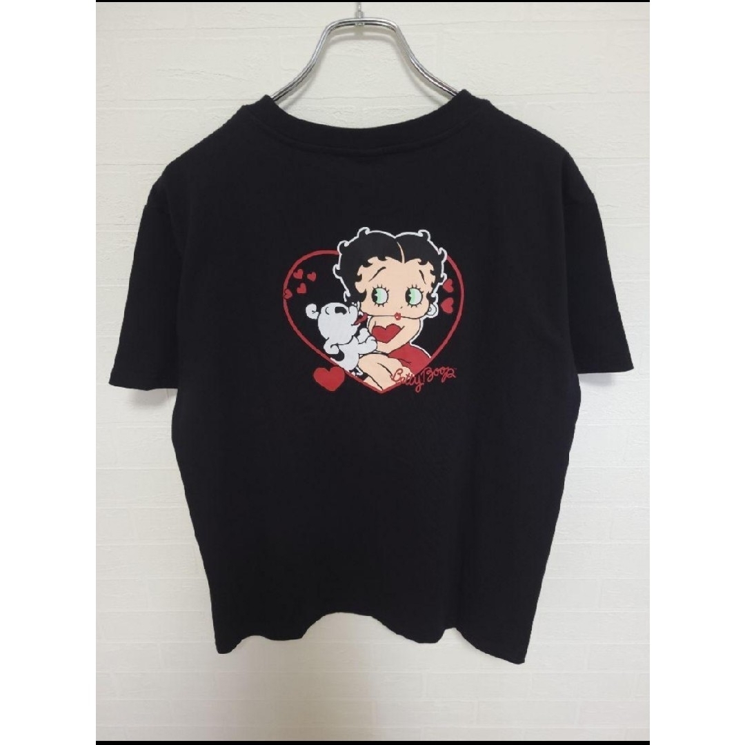 Betty Boop - 15 ベティちゃん 黒 Betty Boop ハート 刺繍 Betty Boop - 15 ベティちゃん 黒 Betty Boop ハート 刺繍