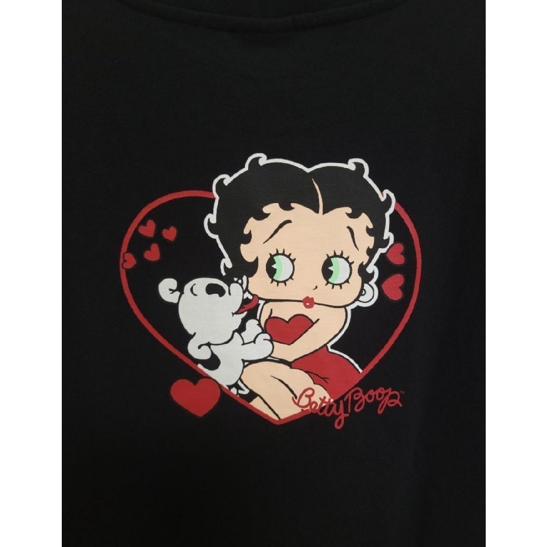 Betty Boop - 15 ベティちゃん 黒 Betty Boop ハート 刺繍 Betty Boop - 15 ベティちゃん 黒 Betty Boop ハート 刺繍