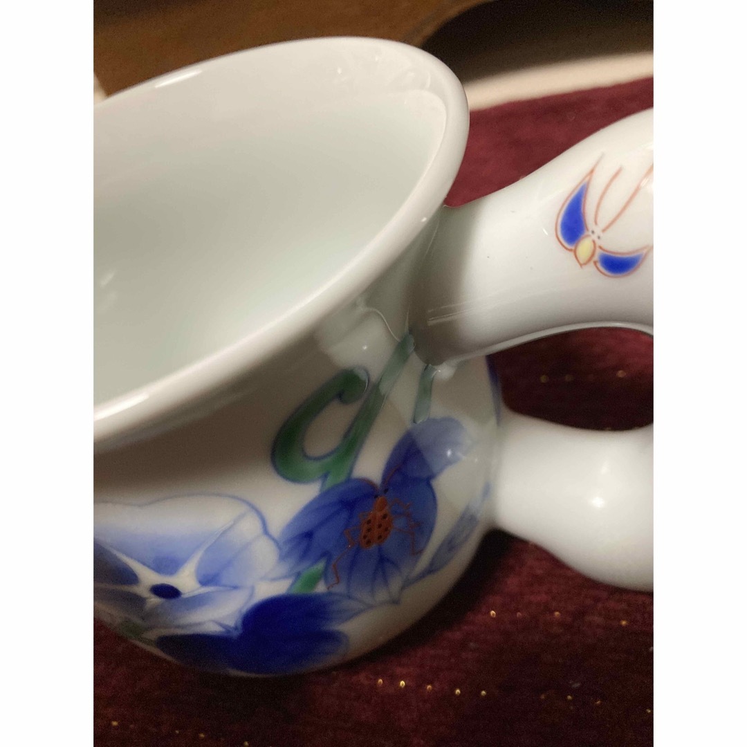 深川製磁 染錦連朝顔 モーニングカップ コーヒーカップ マグカップ