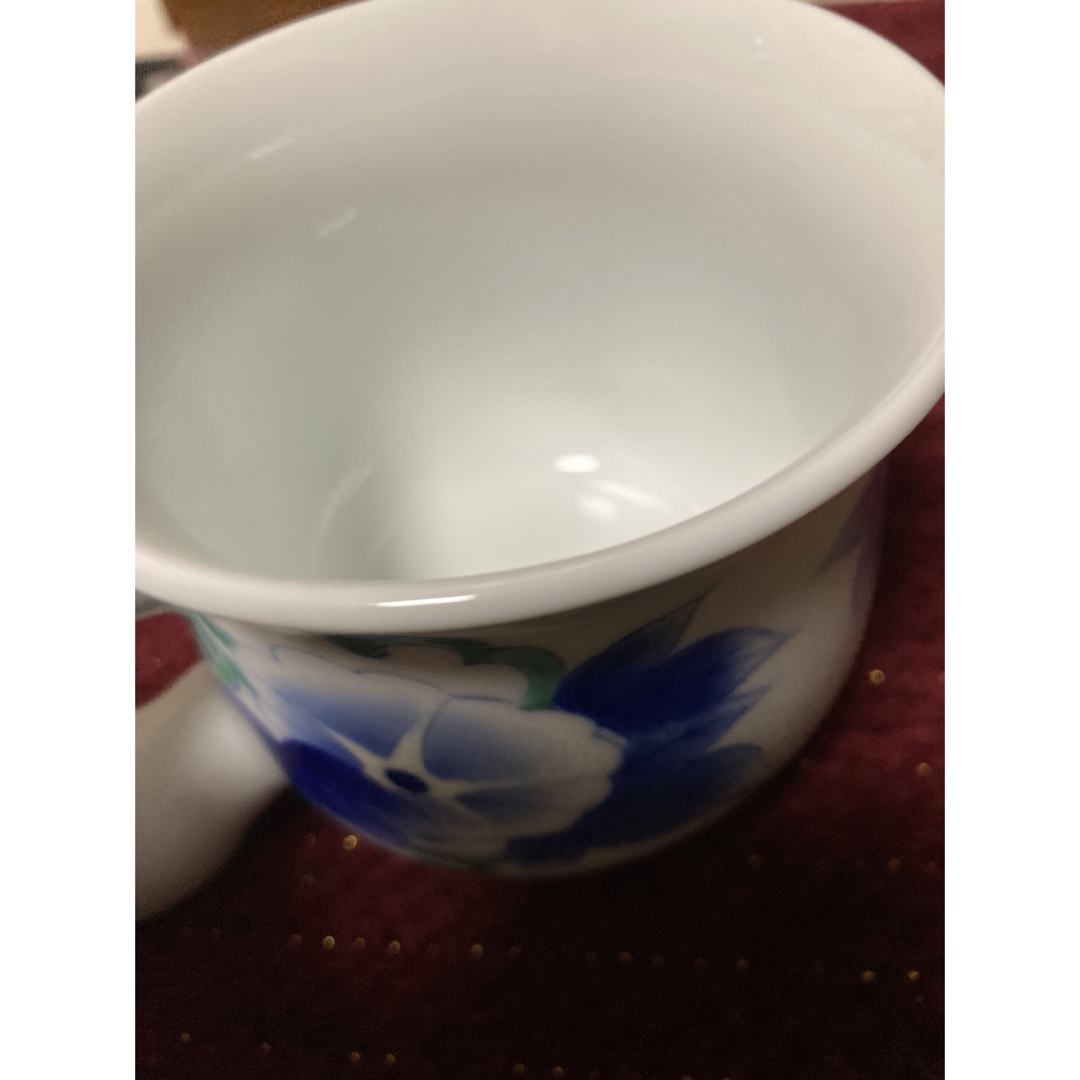 深川製磁 染錦連朝顔 モーニングカップ コーヒーカップ マグカップ