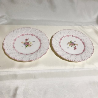 ニッコー(NIKKO)のニッコー　ケーキ皿　2枚　セット　ピオニール　ピンク　未使用品　ペア　薔薇　バラ(食器)
