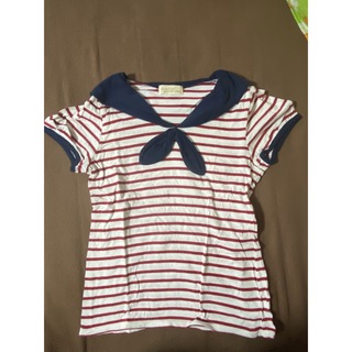 ダブルクローゼット(w closet)のセーラー風　赤ボーダー　Tシャツ(Tシャツ(半袖/袖なし))