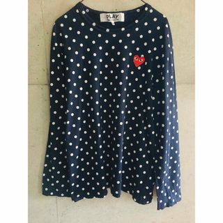 コムデギャルソン(COMME des GARCONS)の【名作★希少★メンズM】プレイコムデギャルソン ドット ネイビー 長袖 Tシャツ(Tシャツ/カットソー(七分/長袖))