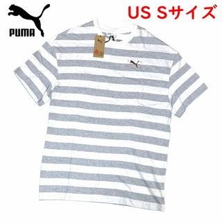 プーマ(PUMA)の新品　US Sサイズ　プーマ　ストライプ オーバーサイズド 半袖 Tシャツ(Tシャツ/カットソー(半袖/袖なし))