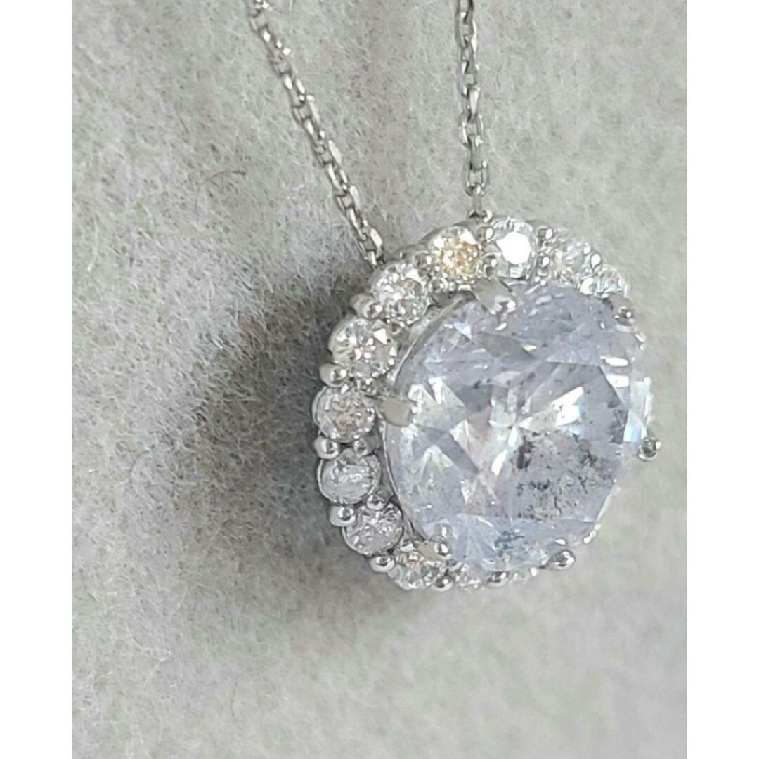 PT900/850　豪華　天然ダイヤモンド　キラキラネックレス レディースのアクセサリー(ネックレス)の商品写真