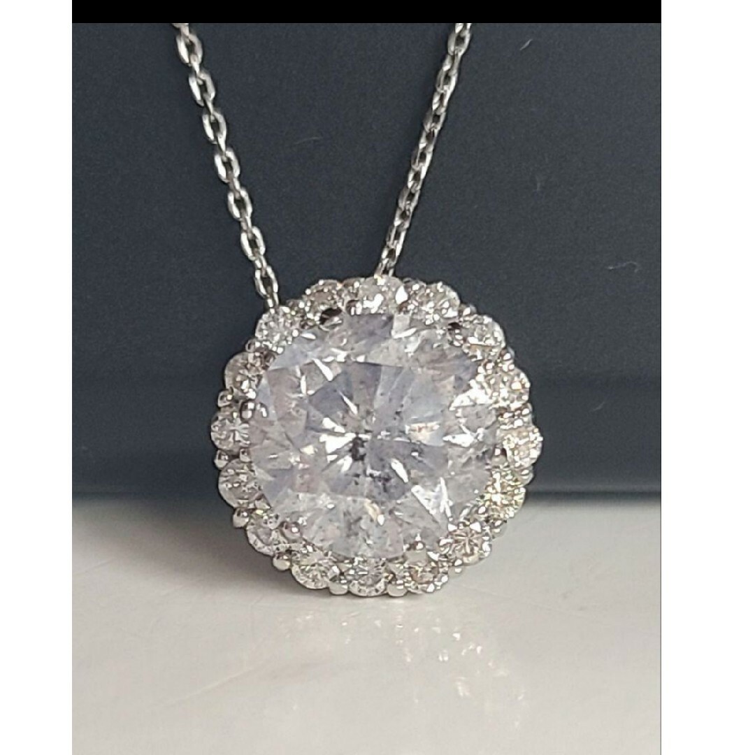PT900/850　豪華　天然ダイヤモンド　キラキラネックレス レディースのアクセサリー(ネックレス)の商品写真