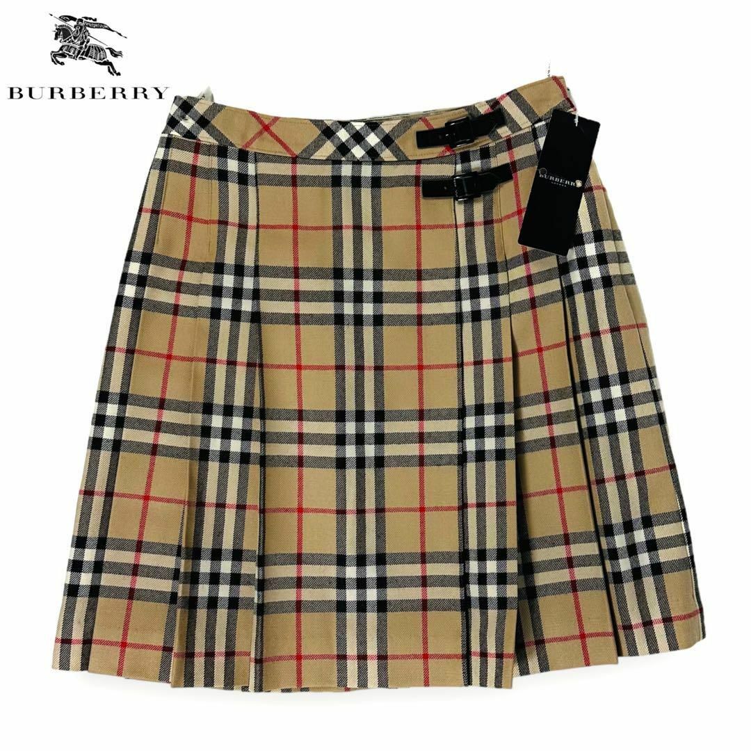 タグ付き】BURBERRY 膝丈 プリーツ スカート 三陽商会 M相当 日本製-