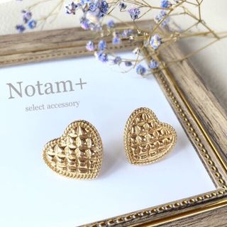 フレイアイディー(FRAY I.D)のN-247 vintage quilting Heart pierce(ピアス)