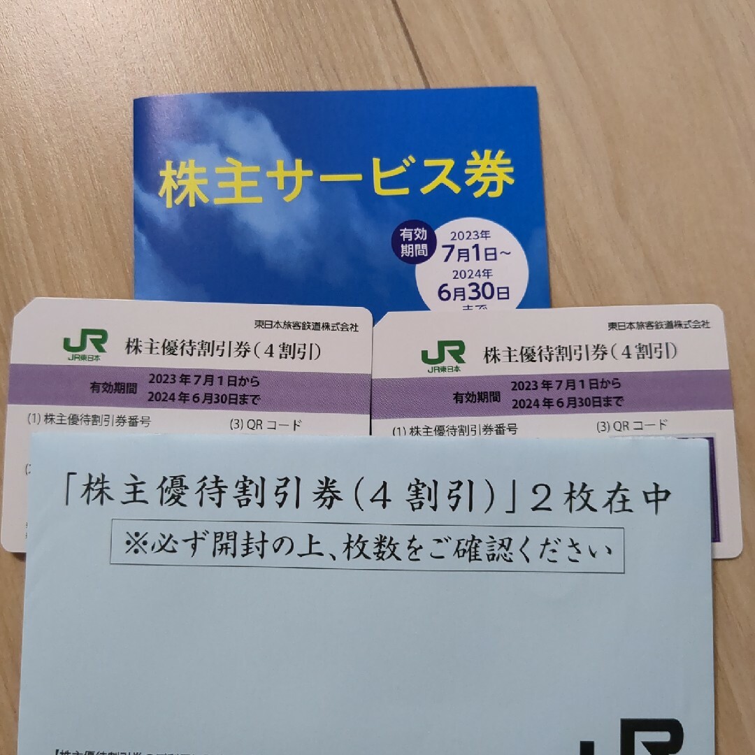 JR東株主優待割引券2枚\u0026株主サービス券