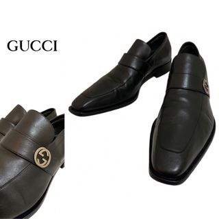 グッチ(Gucci)のGUCCI グッチ ITALY製 インターロッキングG装飾レザーサドルローファー(スリッポン/モカシン)