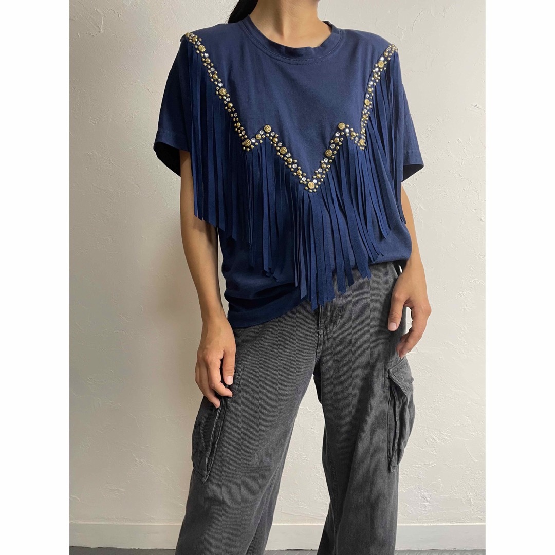 vintage fringe tops レディースのトップス(カットソー(半袖/袖なし))の商品写真