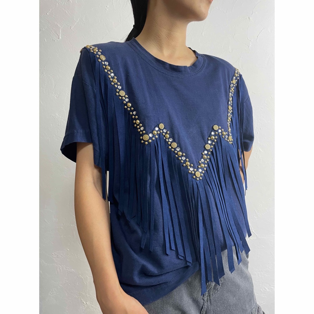 vintage fringe tops レディースのトップス(カットソー(半袖/袖なし))の商品写真