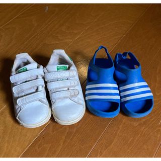 アディダス(adidas)のお得セット⭐︎アディダス スタンスミス ホワイト グリーン &サンダル14cm(スニーカー)