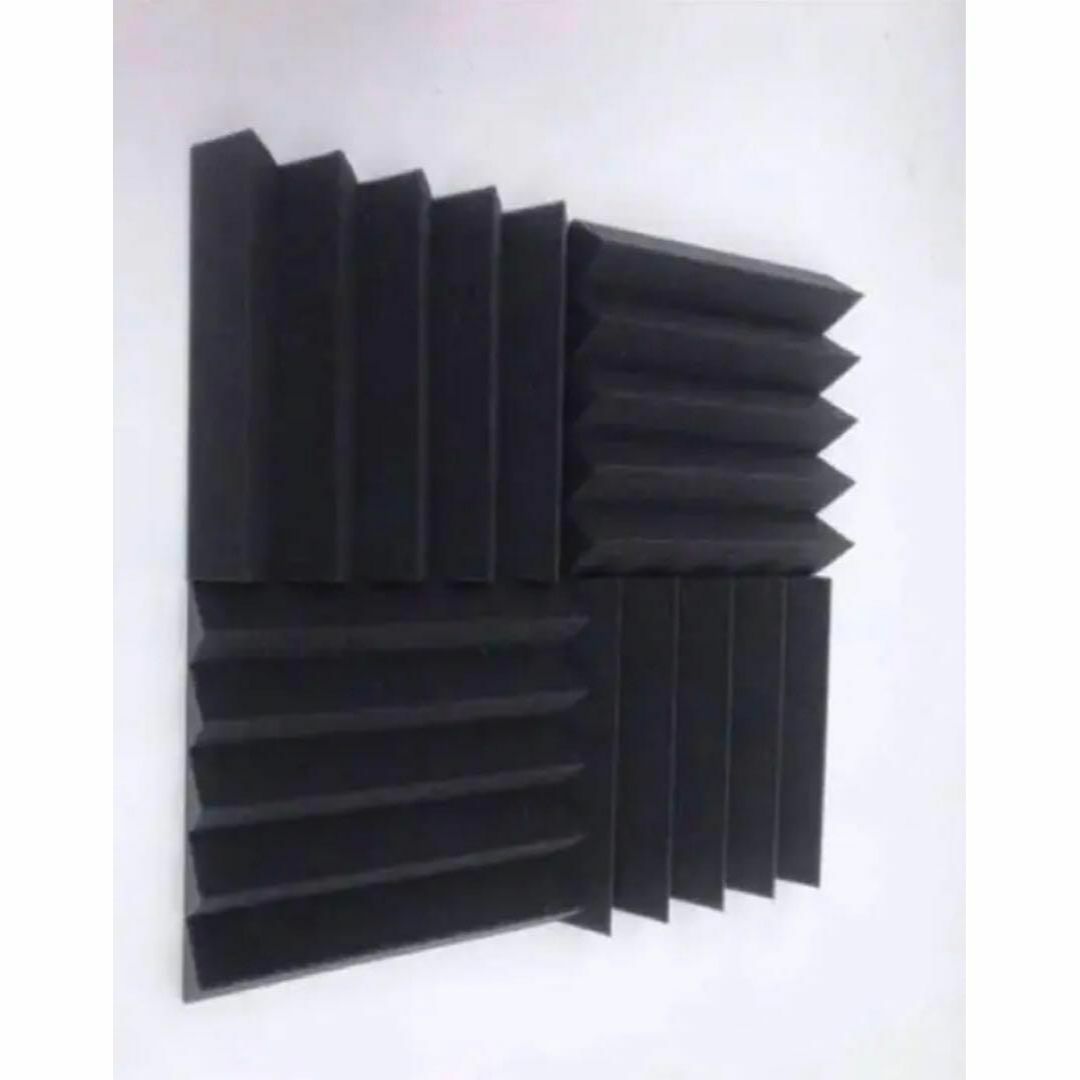 ONE STEP 吸音材 吸音材質ポリウレタン 消音 騒音 防音 吸音対策 室内装飾 楽器 ピアノ室 カーオーディオ (96枚, ブラック) - 2