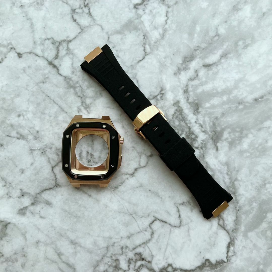 アップルウォッチメタルカスタム カバー&ベルト 44mm対応 RM/BK メンズの時計(腕時計(デジタル))の商品写真