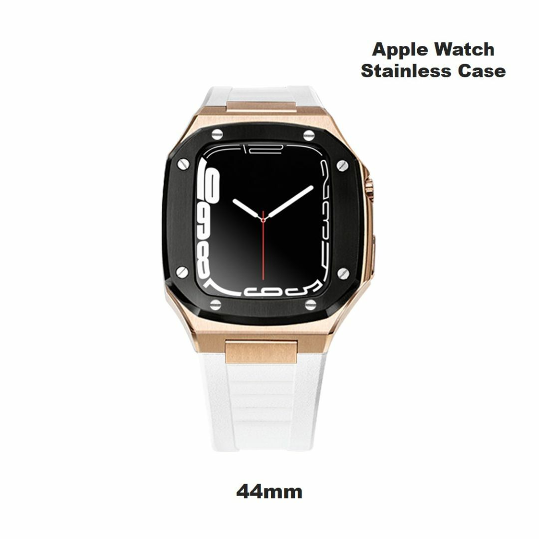 アップルウォッチメタルカスタム カバー&ベルト 44mm対応 RG/WH メンズの時計(腕時計(デジタル))の商品写真