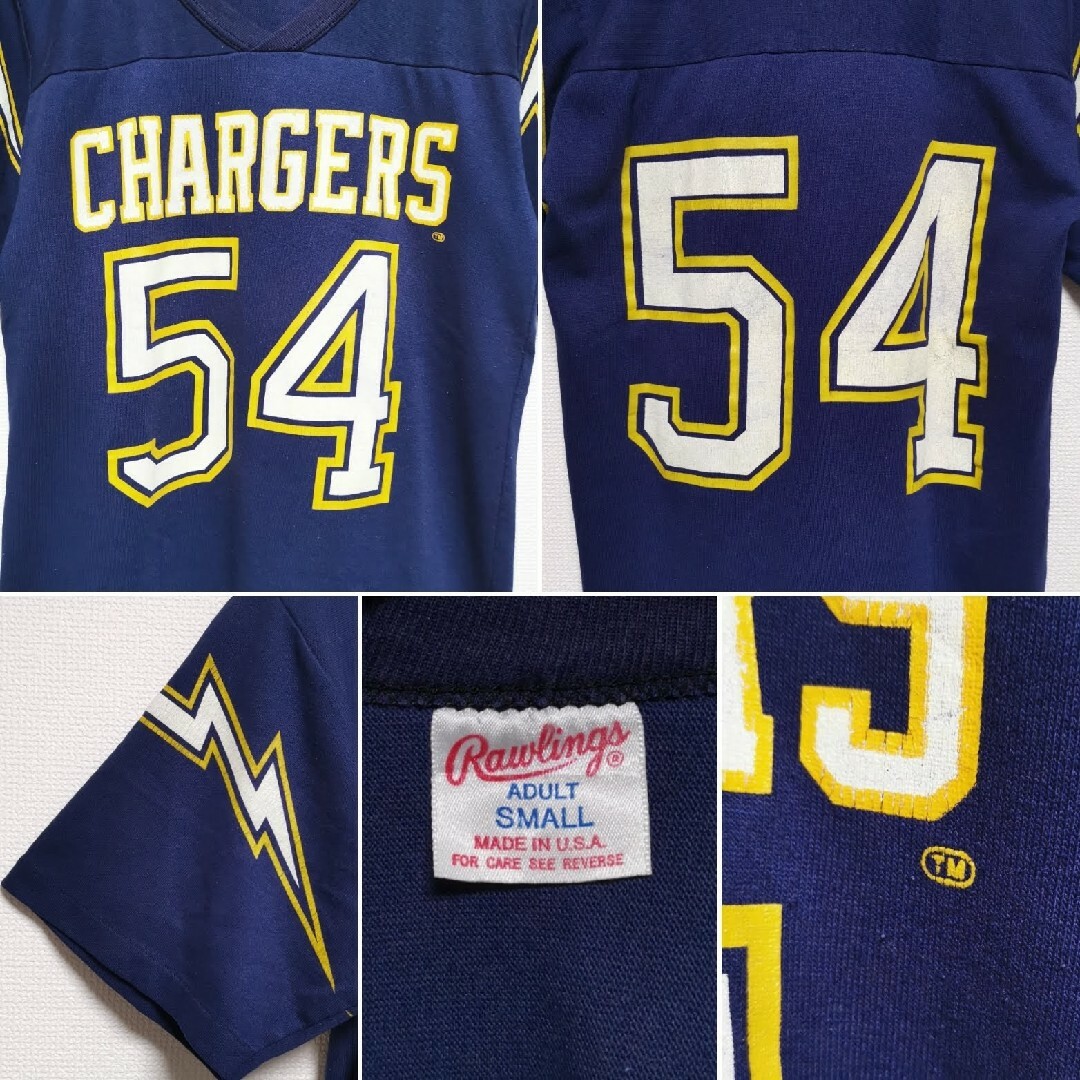 Rawlings(ローリングス)の90s CHARGERS チャージャーズ Tシャツ RAWLINGS USA製 メンズのトップス(Tシャツ/カットソー(半袖/袖なし))の商品写真