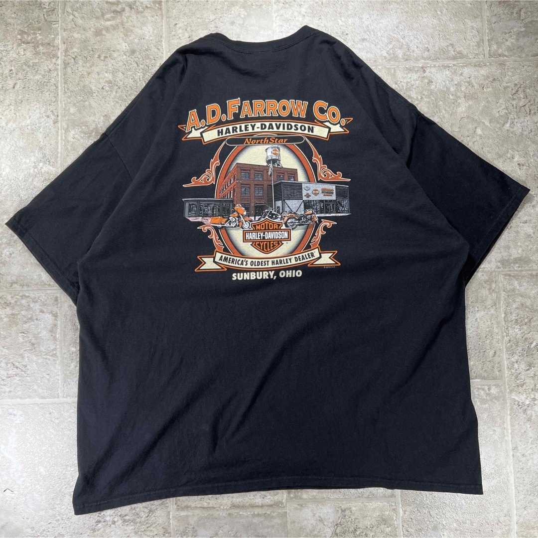 Harley Davidson(ハーレーダビッドソン)のハーレーダビッドソン　ファイヤー・バイク　Tシャツ　両面　工場　オーバーサイズ メンズのトップス(Tシャツ/カットソー(半袖/袖なし))の商品写真