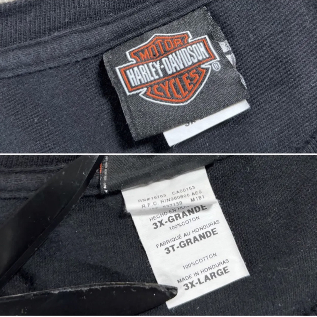 Harley Davidson(ハーレーダビッドソン)のハーレーダビッドソン　ファイヤー・バイク　Tシャツ　両面　工場　オーバーサイズ メンズのトップス(Tシャツ/カットソー(半袖/袖なし))の商品写真