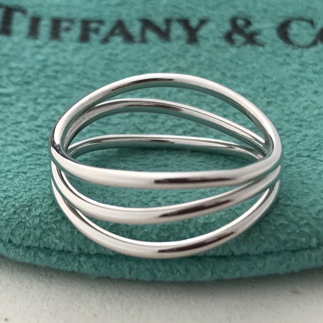 Tiffany & Co.(ティファニー)のTiffany  K18WGウェーブ3ロウリング 8号希少美品 レディースのアクセサリー(リング(指輪))の商品写真