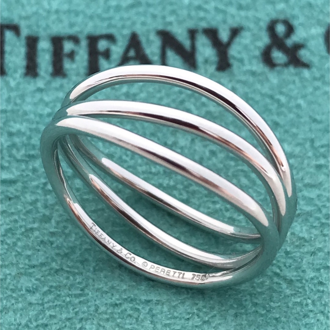 Tiffany & Co.(ティファニー)のTiffany  K18WGウェーブ3ロウリング 8号希少美品 レディースのアクセサリー(リング(指輪))の商品写真