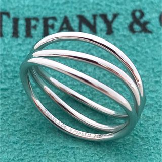 Tiffany  K18WGウェーブ3ロウリング 8号希少美品