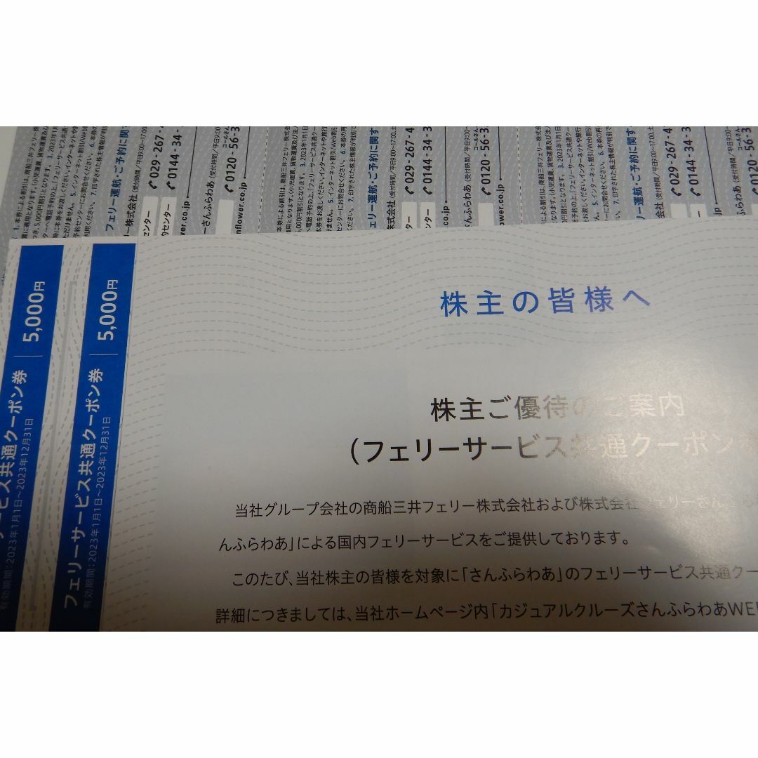 商船三井さんふらわあ株主優待券2枚 チケットの乗車券/交通券(その他)の商品写真