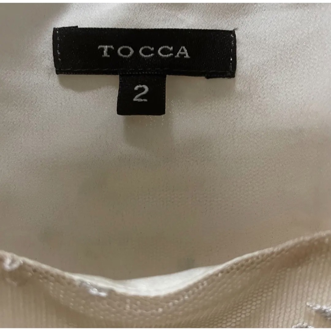 TOCCA(トッカ)の美品　TOCCA ノースリーブワンピース　リボン　レース　ラメ　プリーツ　花柄 レディースのワンピース(ひざ丈ワンピース)の商品写真