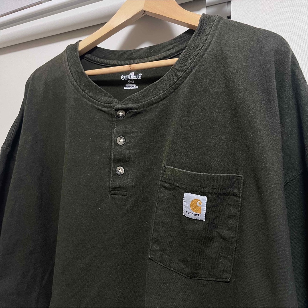 carhartt(カーハート)の古着 Carhartt カーハート Tシャツ ヘンリーネック メンズのトップス(Tシャツ/カットソー(半袖/袖なし))の商品写真