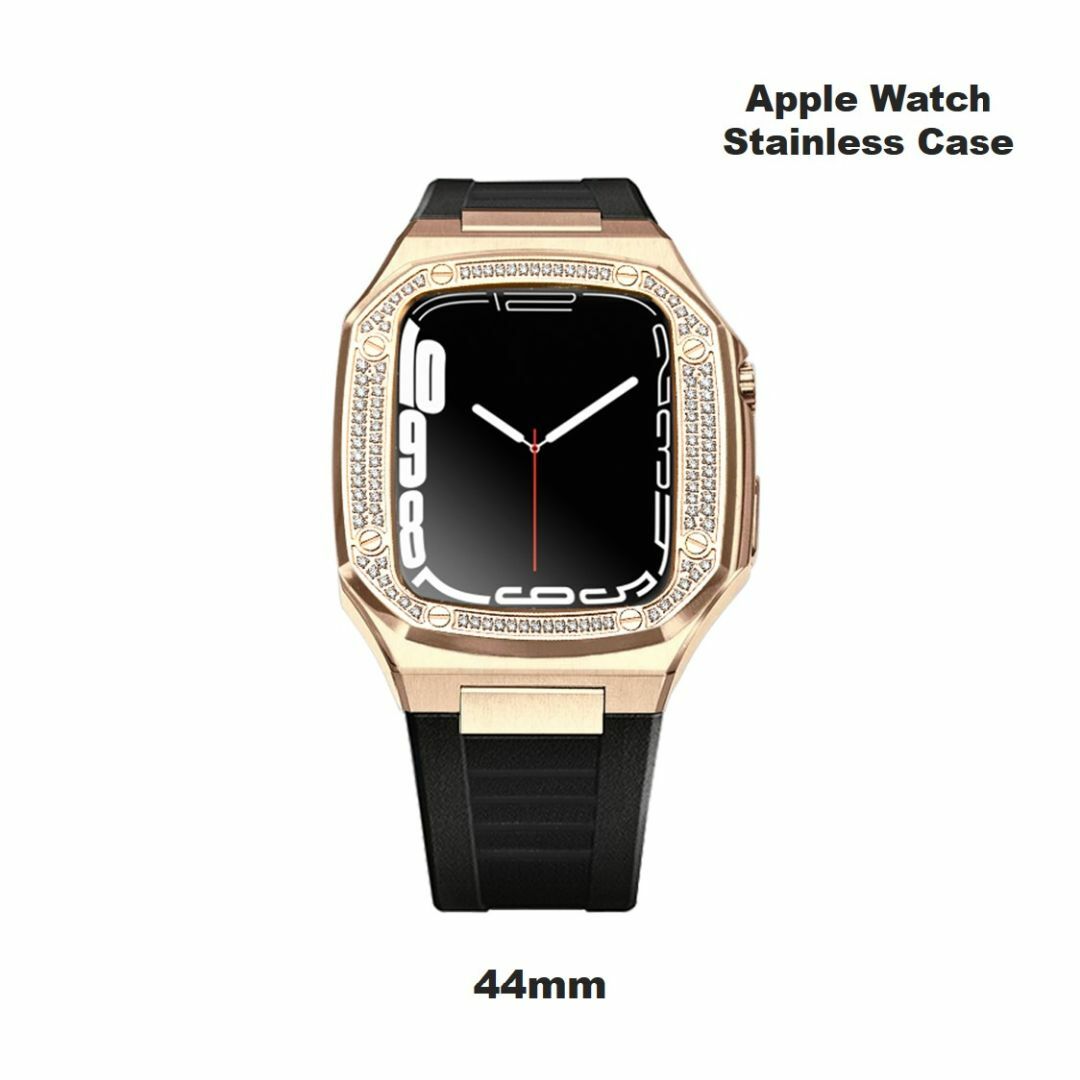 アップルウォッチメタルカスタム カバー&ベルト 44mm対応 DRG/BK メンズの時計(腕時計(デジタル))の商品写真