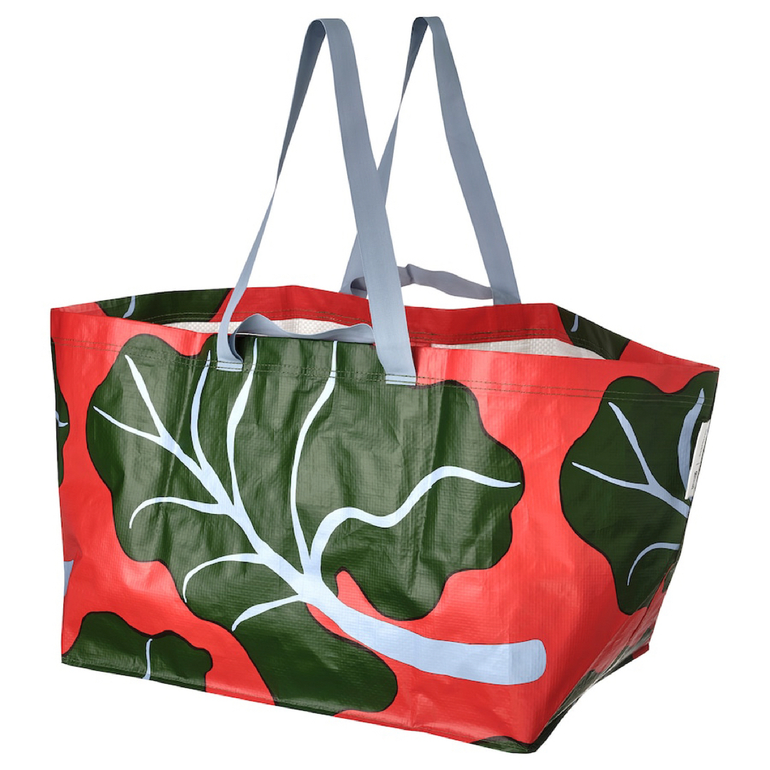 marimekko(マリメッコ)の新品 イケア×マリメッコ BASTUA バストゥア エコバッグ大 オレンジ レディースのバッグ(トートバッグ)の商品写真