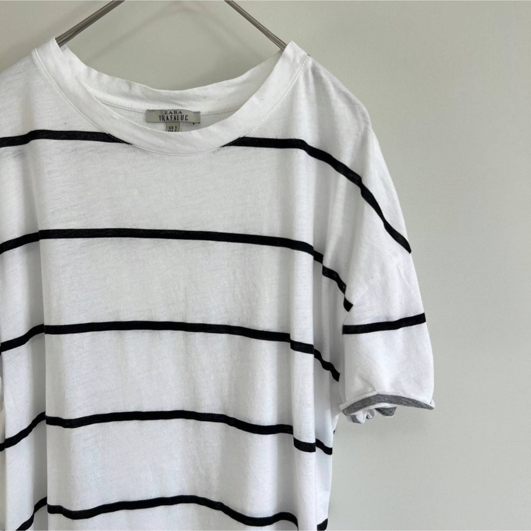 ZARA(ザラ)のザラTRF 半袖 シャツ ボーダー カットソー レディースのトップス(Tシャツ(半袖/袖なし))の商品写真