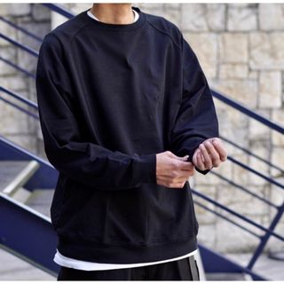 コモリ(COMOLI)の【未使用品】COMOLI 22/AW コットンシルク長袖クルー NAVYサイズ3(スウェット)