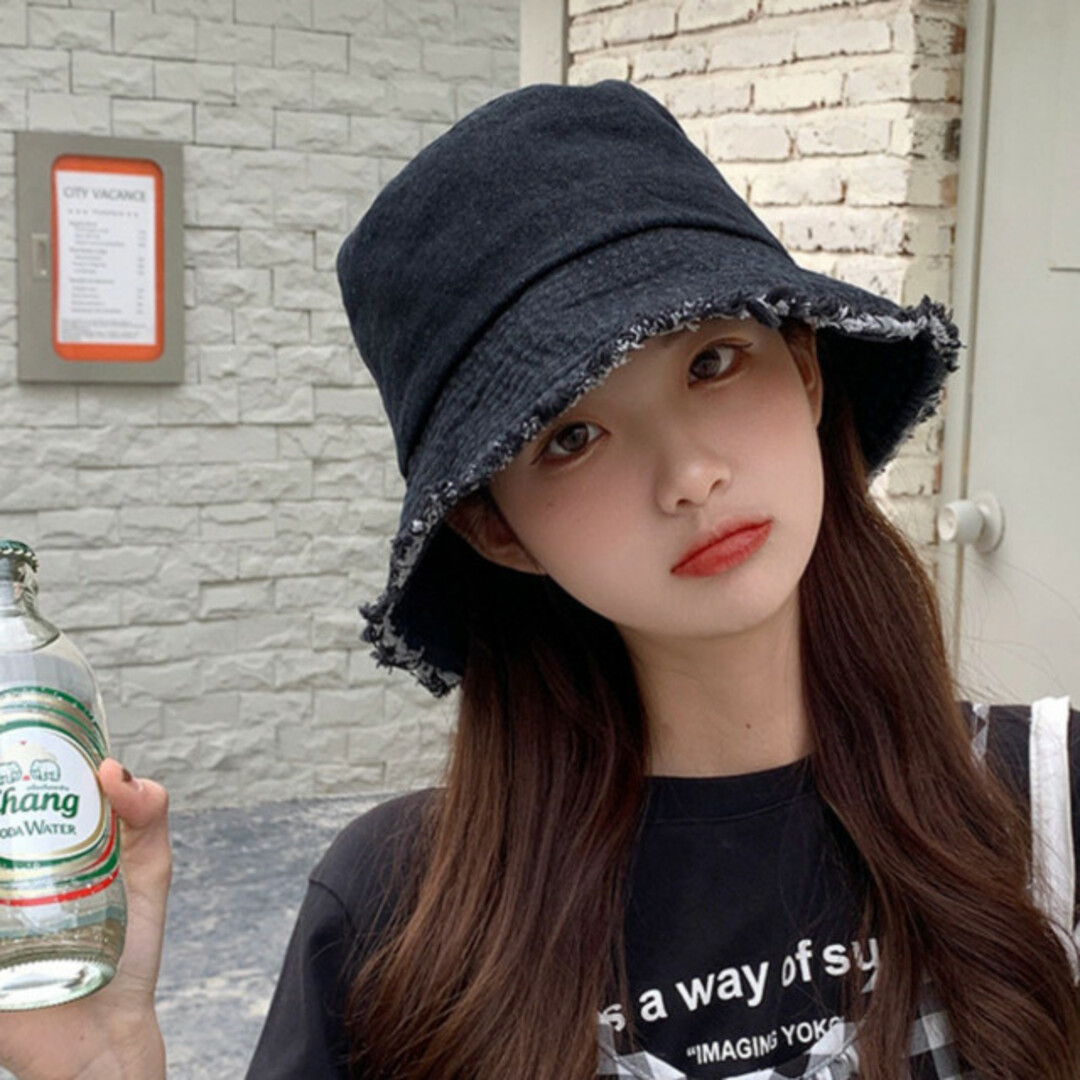 人気 バケハ 韓国 帽子 レディース ポップコーン ブラック バケットハット ハット 人気 バケハ 韓国 帽子 レディース ポップコーン ブラック バケットハット