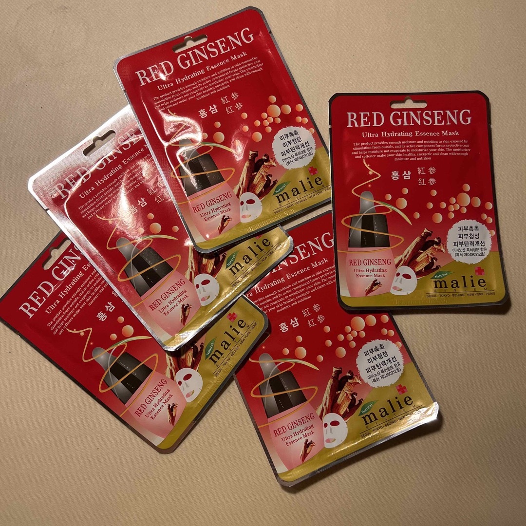 RED GINSENG ウルトラ ハイドレーティング エッセンス マスク ×5枚 コスメ/美容のスキンケア/基礎化粧品(パック/フェイスマスク)の商品写真