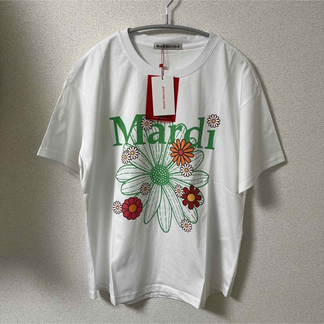 Mardi Mercredi マルディメクルディ　Tシャツ　ホワイトグリーン 1