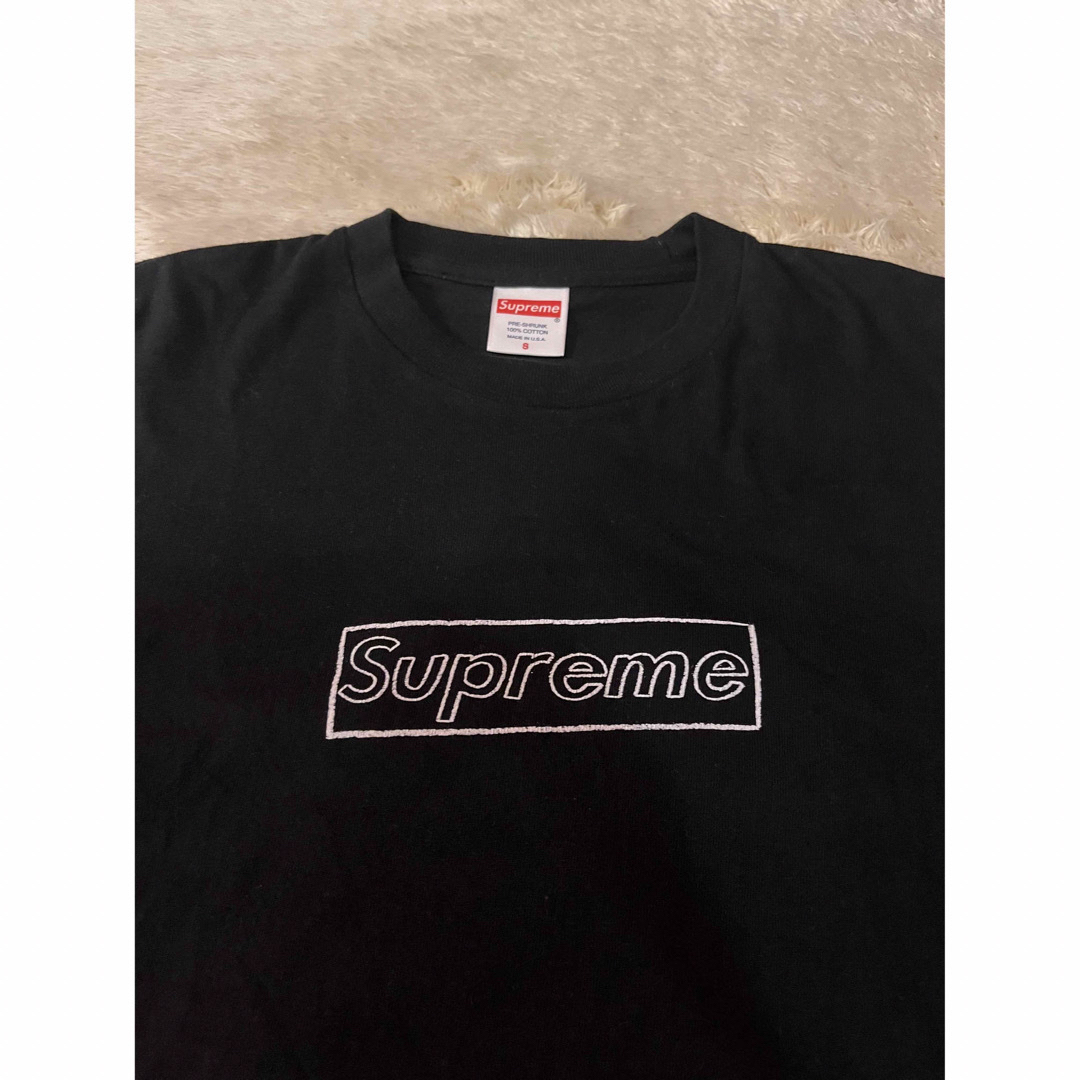 supreme kaws chalk box logo tee S