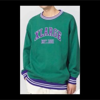 XLARGE - X-LARGE エクストララージ トレーナー きりたんぽ着用 緑 青