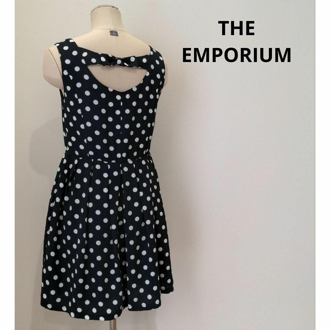 THE EMPORIUM(ジエンポリアム)のジエンポリアム THE EMPORIUM ドット ワンピース レディース 黒 レディースのワンピース(ロングワンピース/マキシワンピース)の商品写真