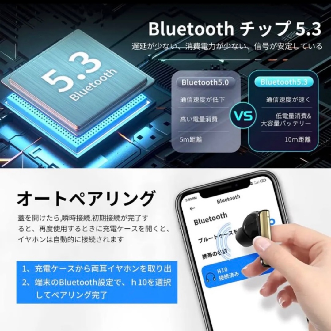 ❤️かわいい❤️ワイヤレスイヤホン Bluetooth ピンク マイク 防水 スマホ/家電/カメラのオーディオ機器(ヘッドフォン/イヤフォン)の商品写真