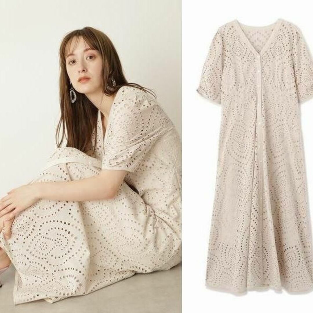 JILLSTUART(ジルスチュアート)の新品　アンコットンエンブロイダリーワンピース　JILLSTUART レディースのワンピース(ロングワンピース/マキシワンピース)の商品写真