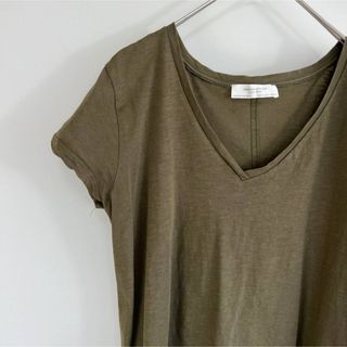 ザラ(ZARA)のザラ 半袖 Tシャツ Vネック オーガニック コットン 無地(Tシャツ(半袖/袖なし))