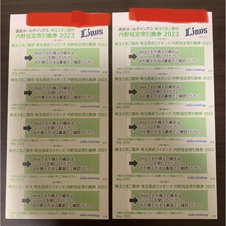 西武HD株主優待　内野指定席引換券10枚(その他)