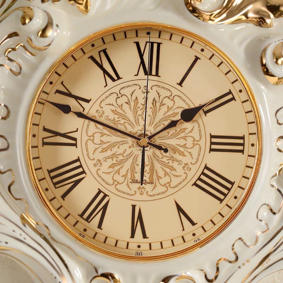 高級陶器時計 掛け時計 部屋飾り 壁掛け時計．アンティーク調 の通販