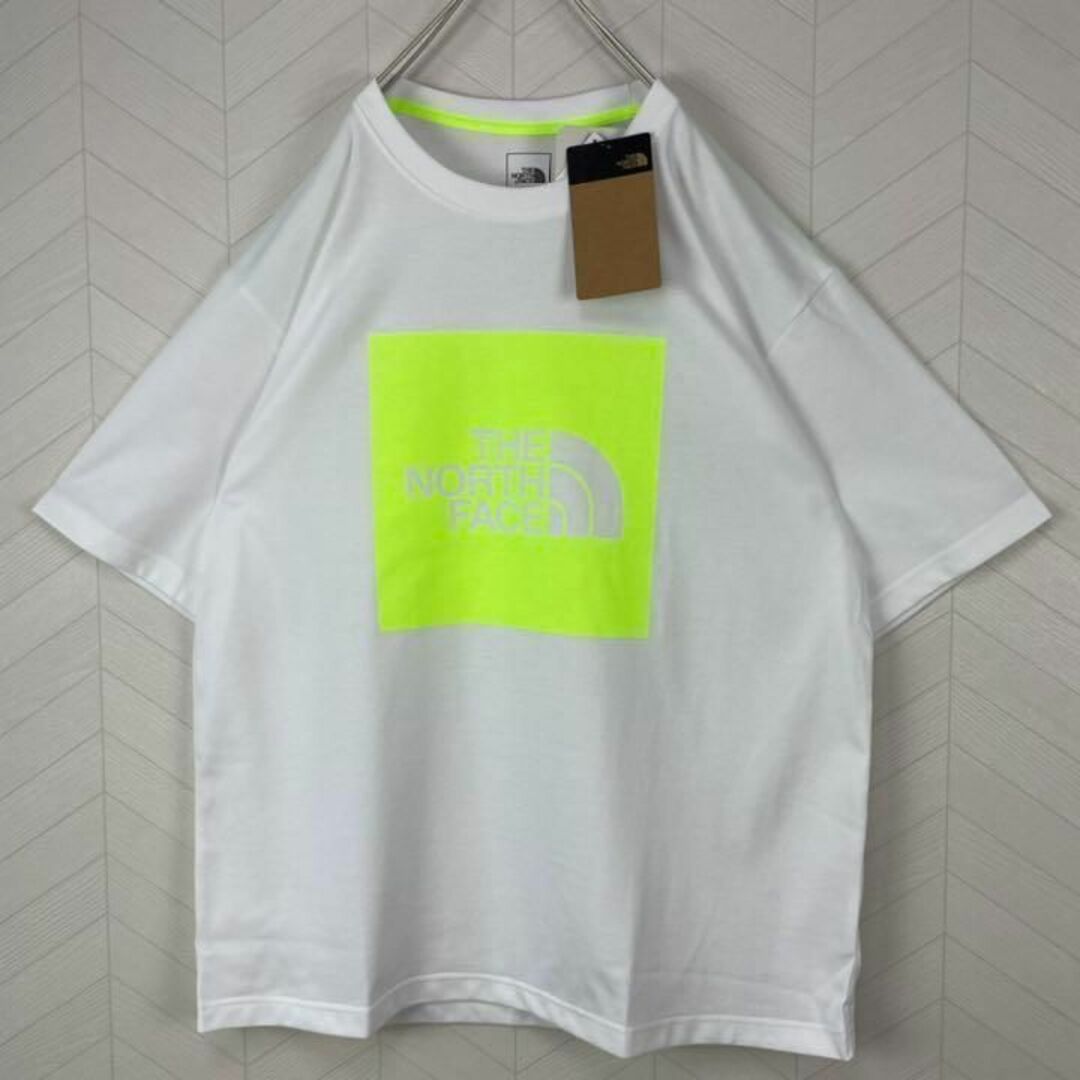 完売希少サイズ 新品 ノースフェイス Tシャツ スクエアロゴ 蛍光色 XXL