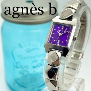 554 agns b アニエスベー時計 レディース腕時計 スクエア パープル